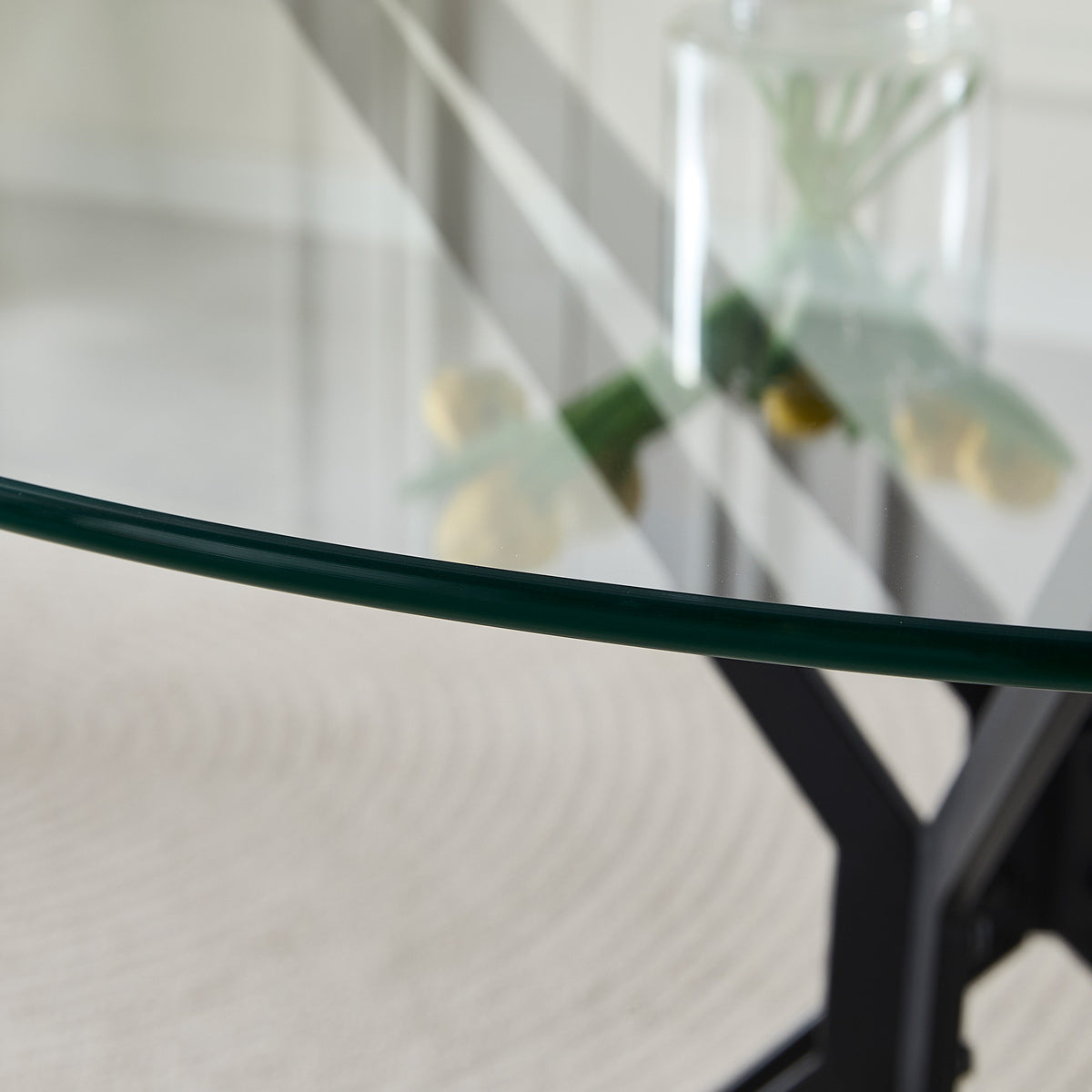 Hero 100cm Black Dining Table Square Glass