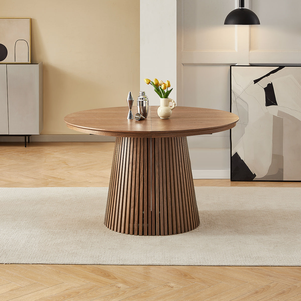 Loma 120-200cm Extending Oval Dining Table Light Walnut