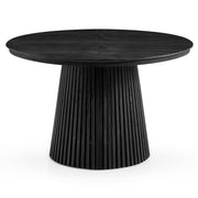 Loma 120-200cm Extending Oval Dining Table Black Wood