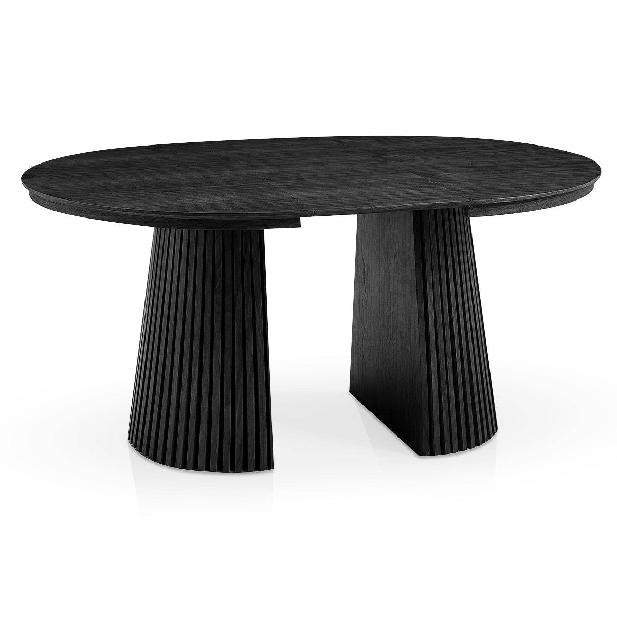 Loma 120-200cm Extending Oval Dining Table Black Wood