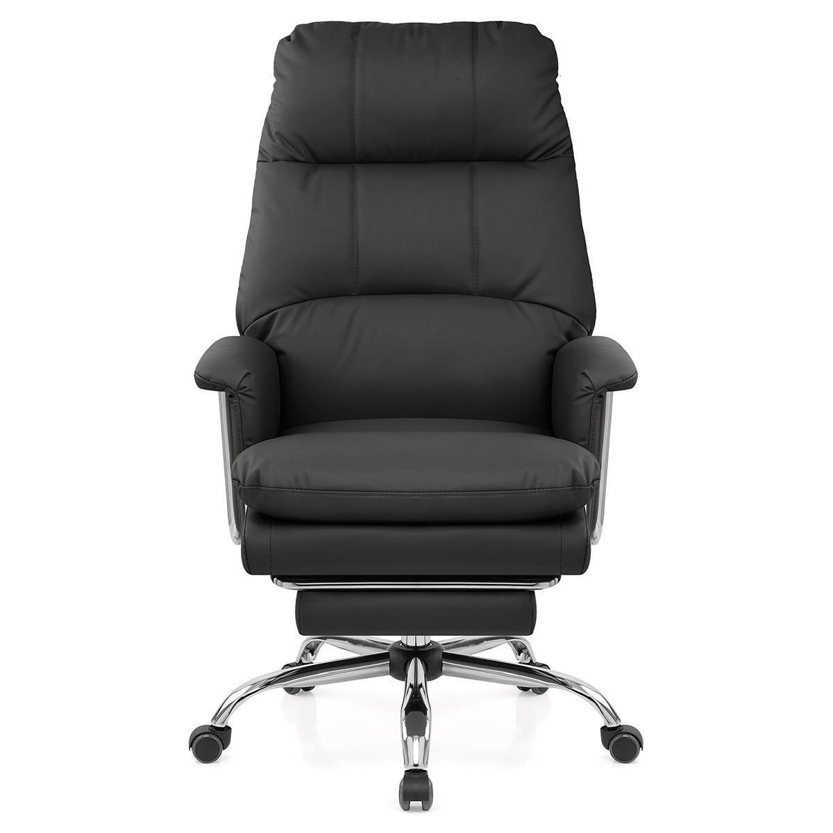 Colmar Black Eco Leather Reclining Office Chair with Footrest