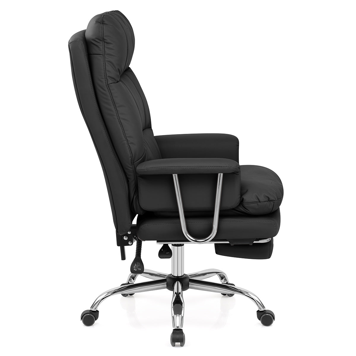 Colmar Black Eco Leather Reclining Office Chair with Footrest