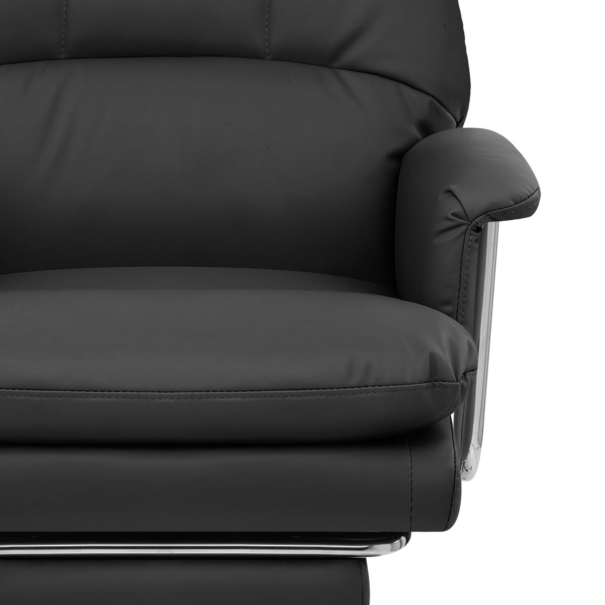 Colmar Black Eco Leather Reclining Office Chair with Footrest