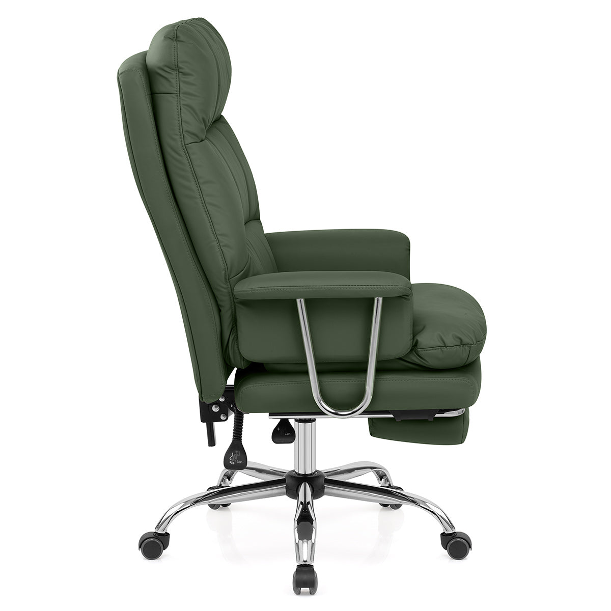 Colmar Green Eco Leather Reclining Office Chair with Footrest