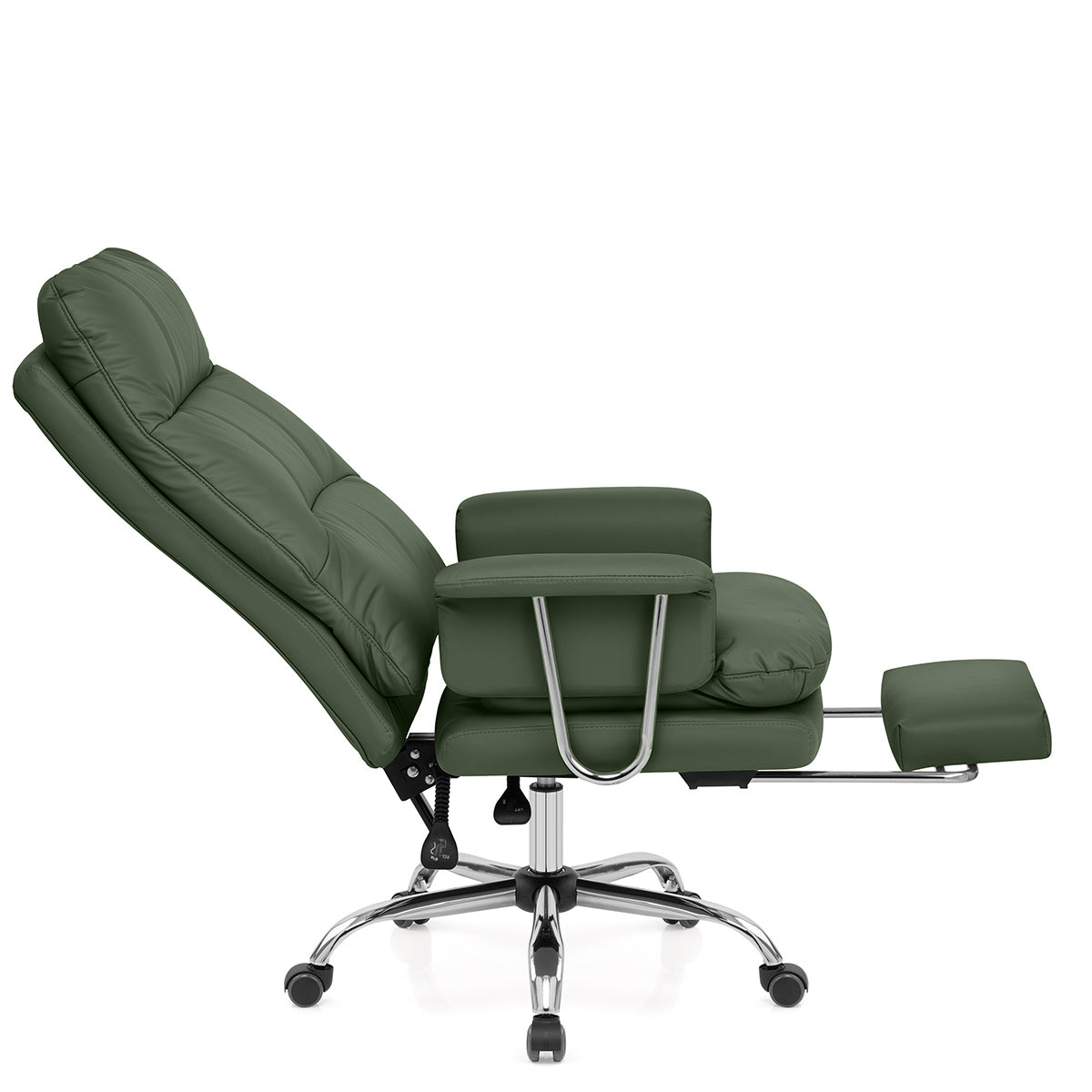Colmar Green Eco Leather Reclining Office Chair with Footrest