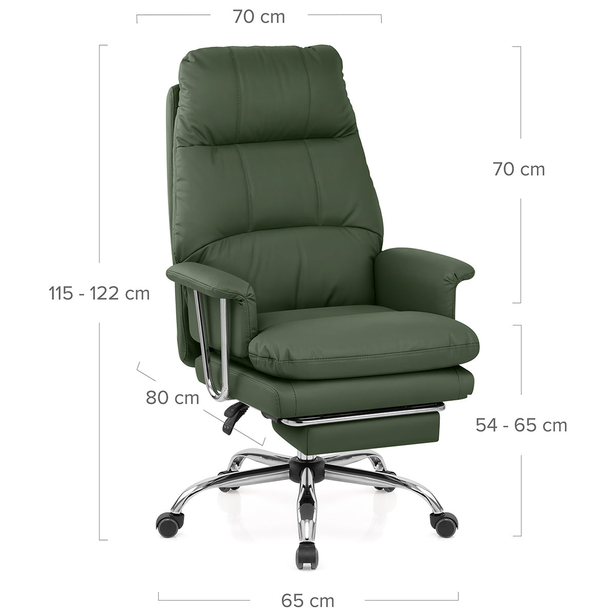Colmar Green Eco Leather Reclining Office Chair with Footrest
