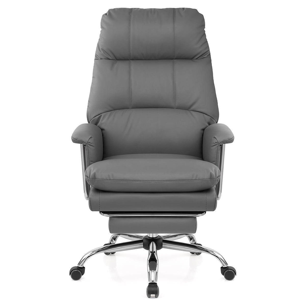 Colmar Grey Eco Leather Reclining Office Chair with Footrest