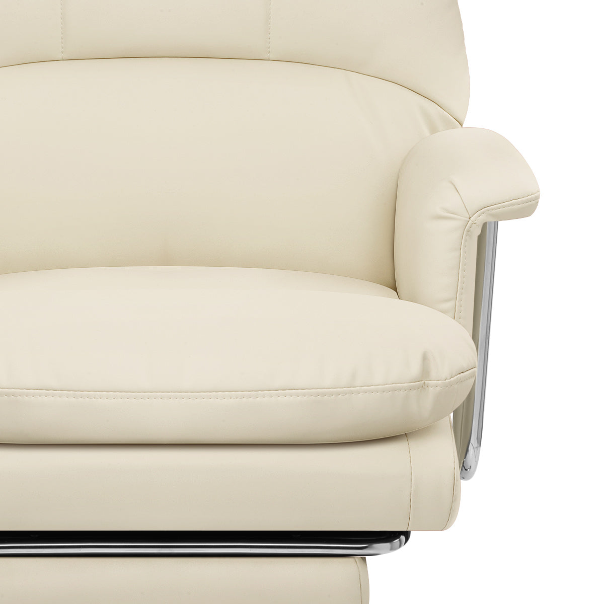 Colmar Cream Eco Leather Reclining Office Chair with Footrest