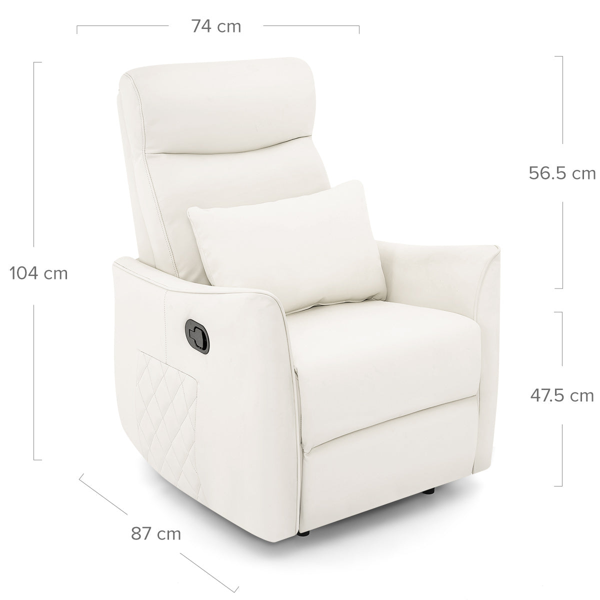 Salisbury Recliner Chair Ivory Real Leather