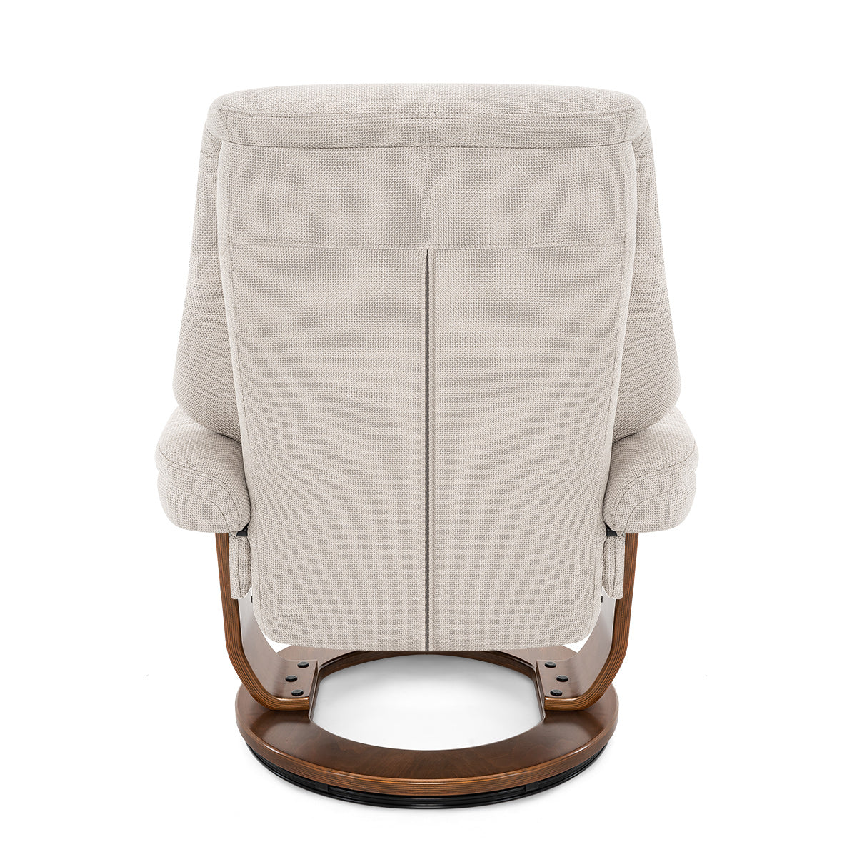 Tuscany Relaxer Chair & Stool Walnut Tweed Fabric