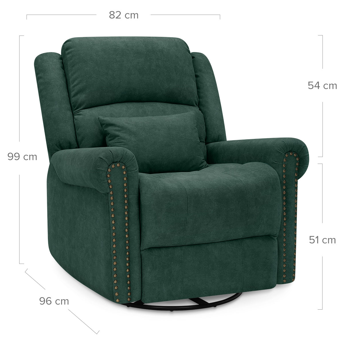 Keats Recliner Chair Green Fabric