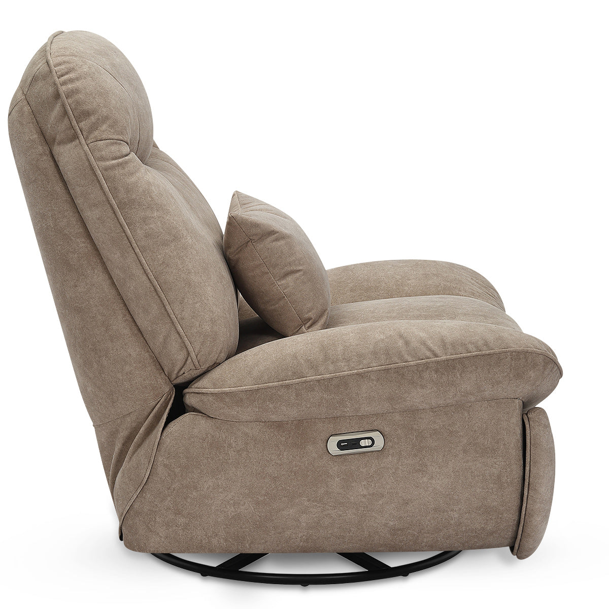 Shelley Power Rocker Recliner Chair Taupe Fabric
