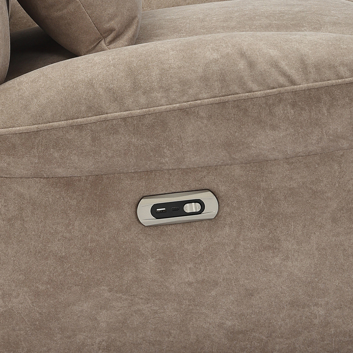 Shelley Power Rocker Recliner Chair Taupe Fabric