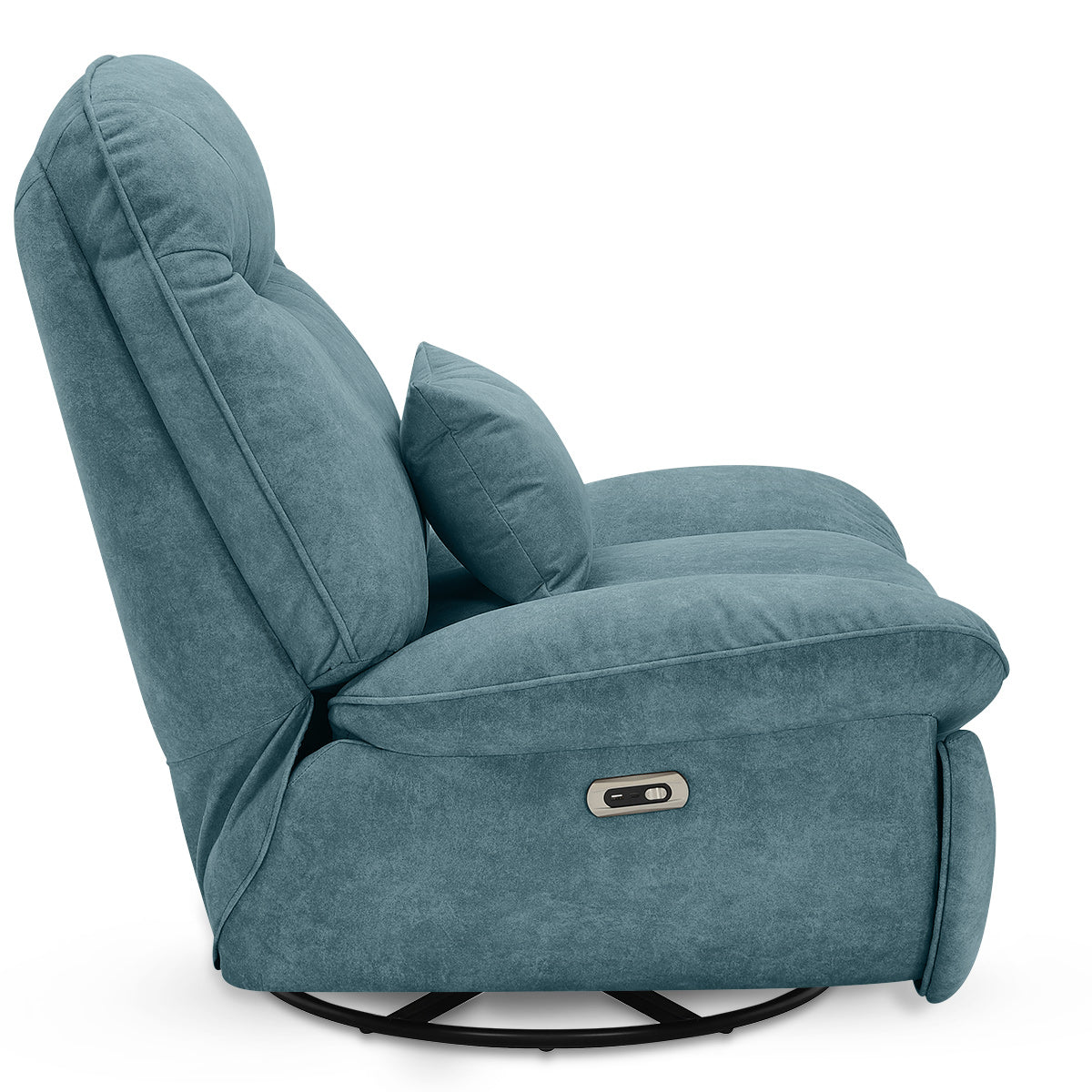 Shelley Power Rocker Recliner Chair Blue Fabric