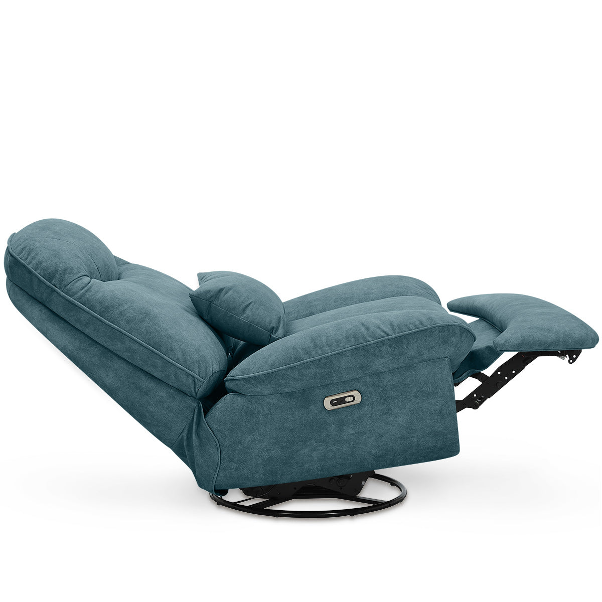Shelley Power Rocker Recliner Chair Blue Fabric