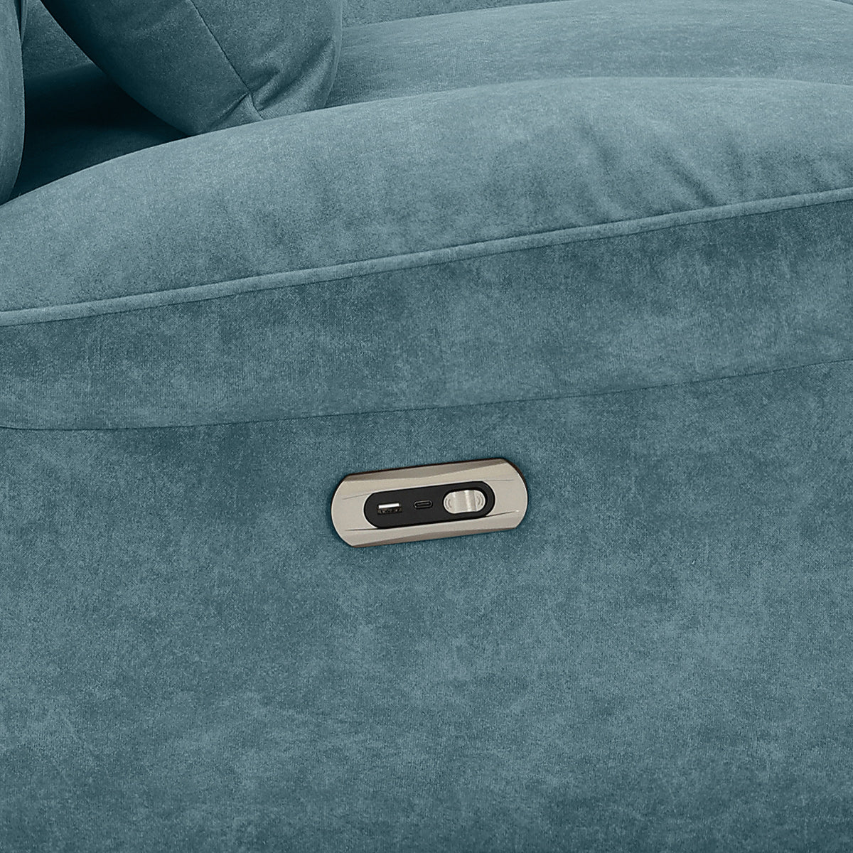 Shelley Power Rocker Recliner Chair Blue Fabric
