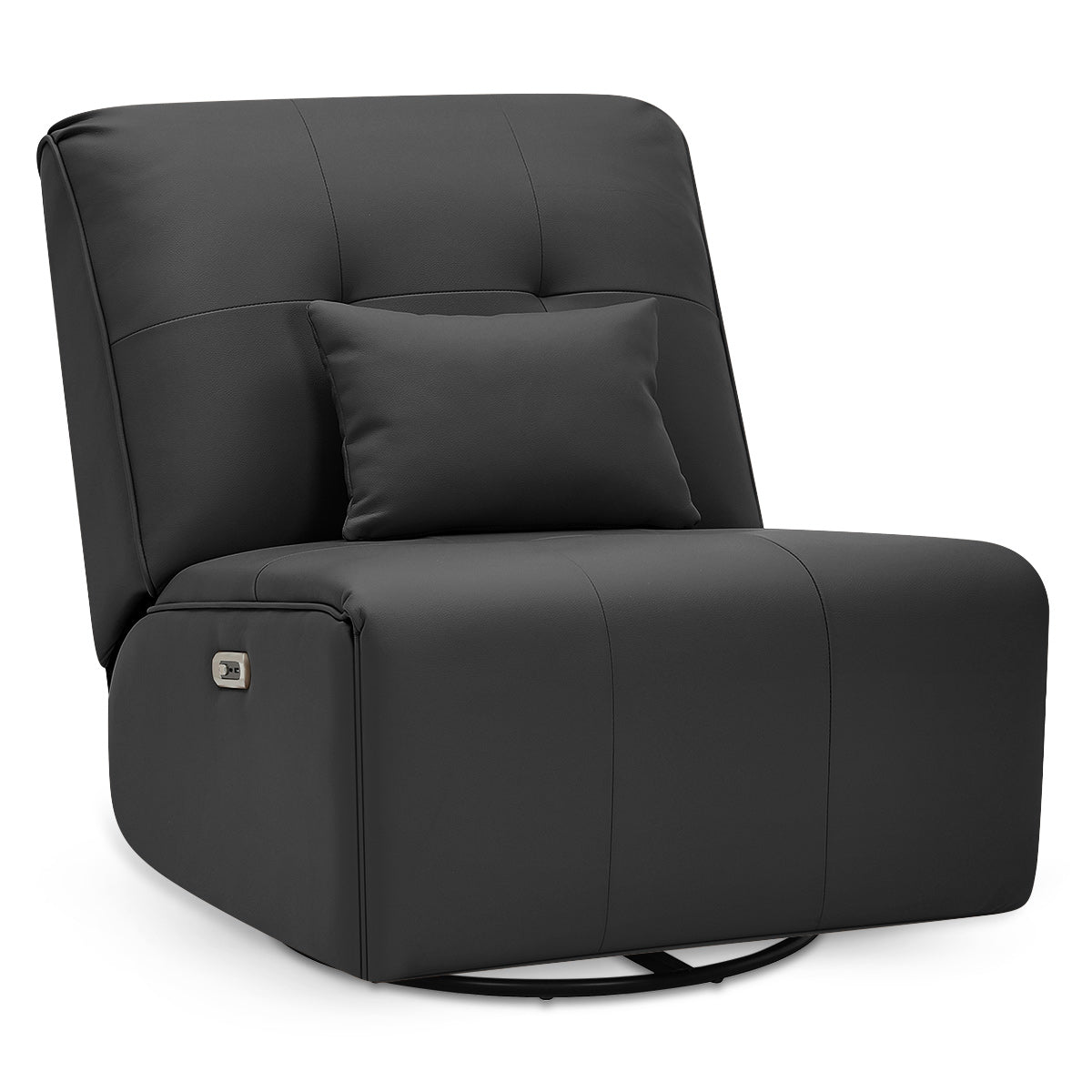 Milton Power Recliner Chair Black Eco Leather