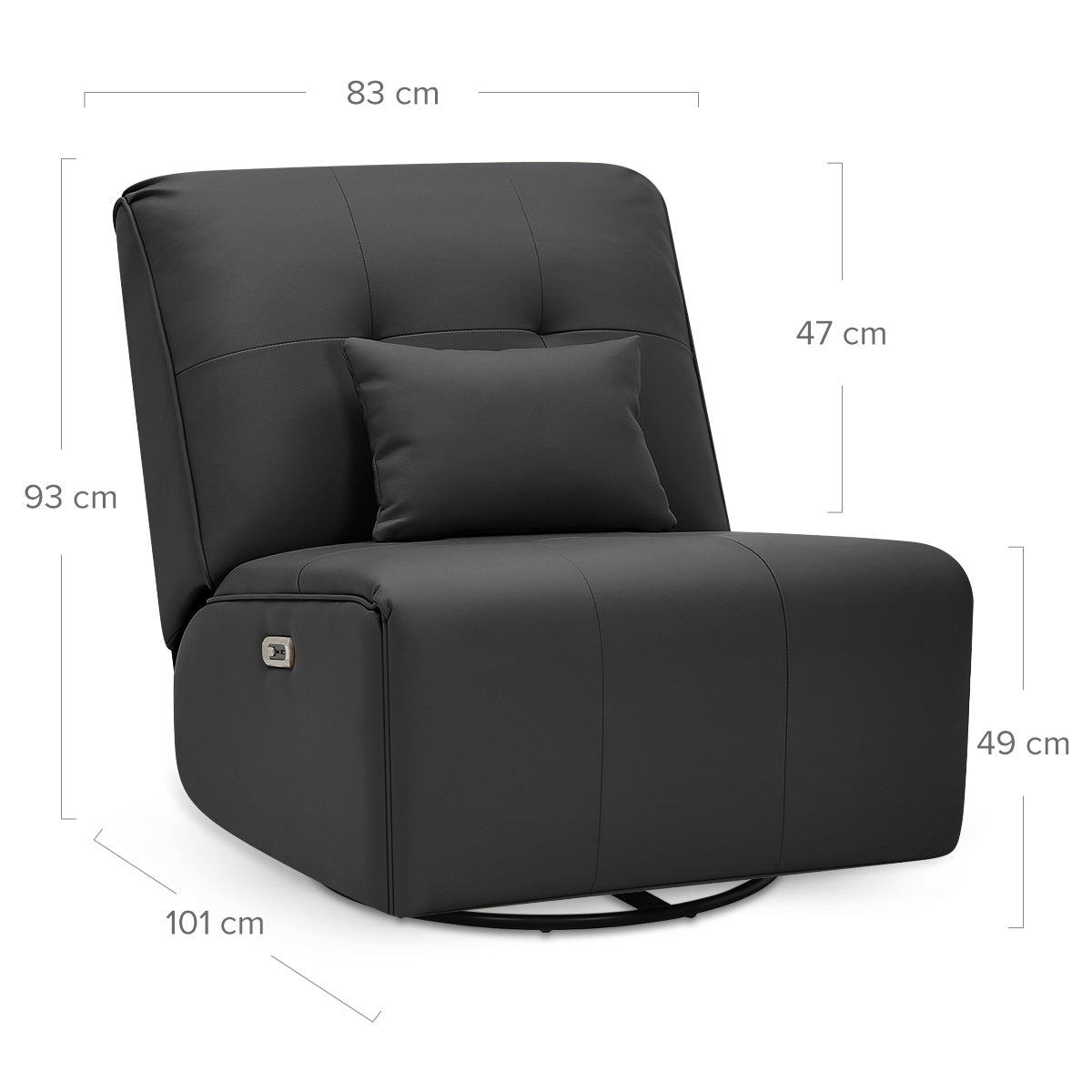 Milton Power Recliner Chair Black Eco Leather