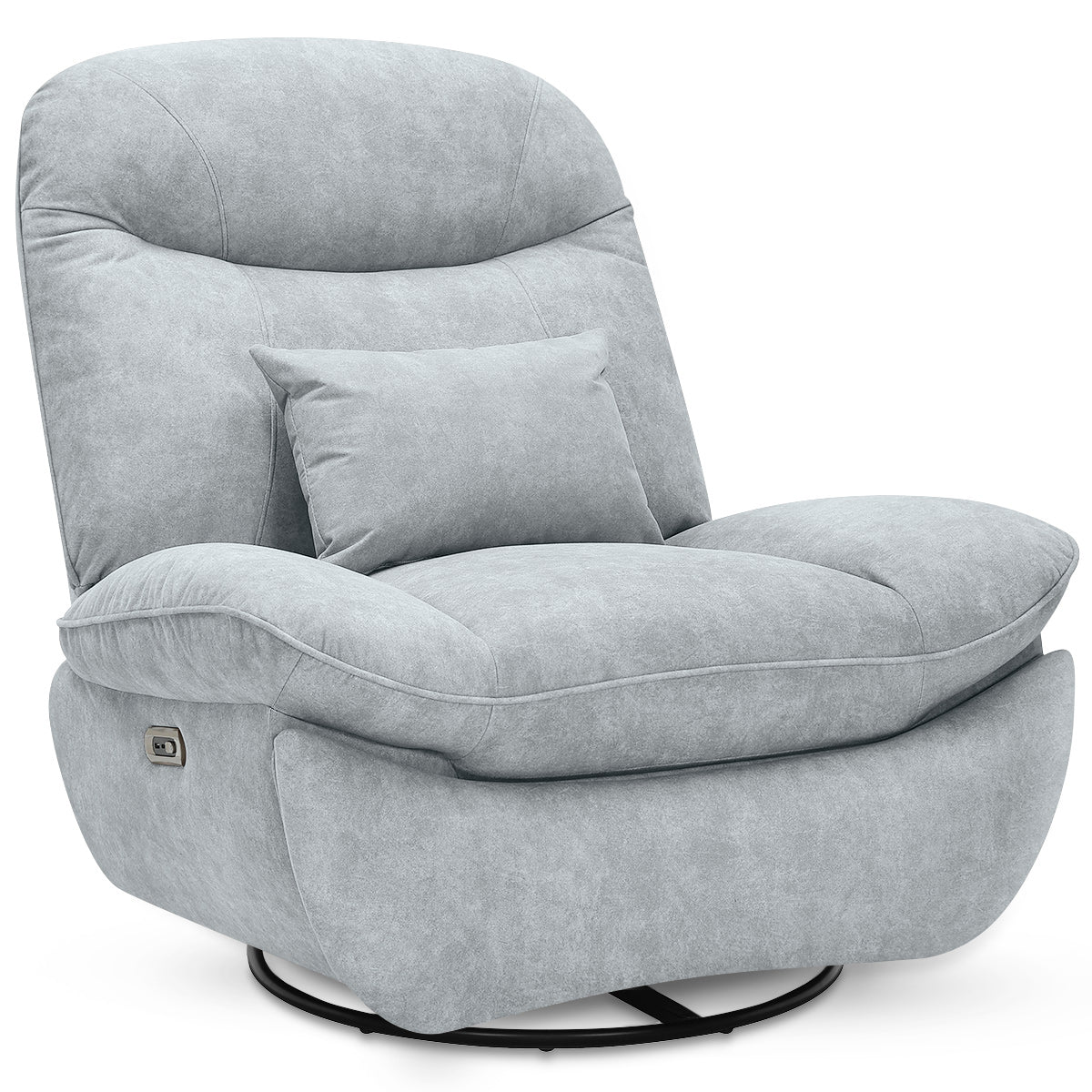 Shelley Power Rocker Recliner Chair Grey Fabric