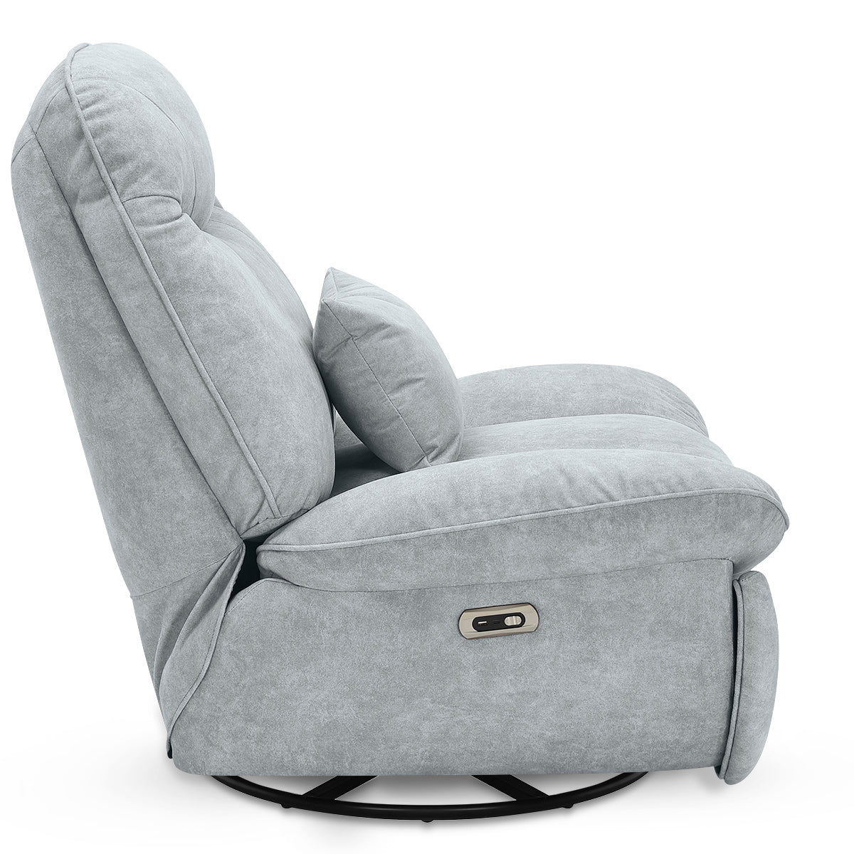 Shelley Power Rocker Recliner Chair Grey Fabric