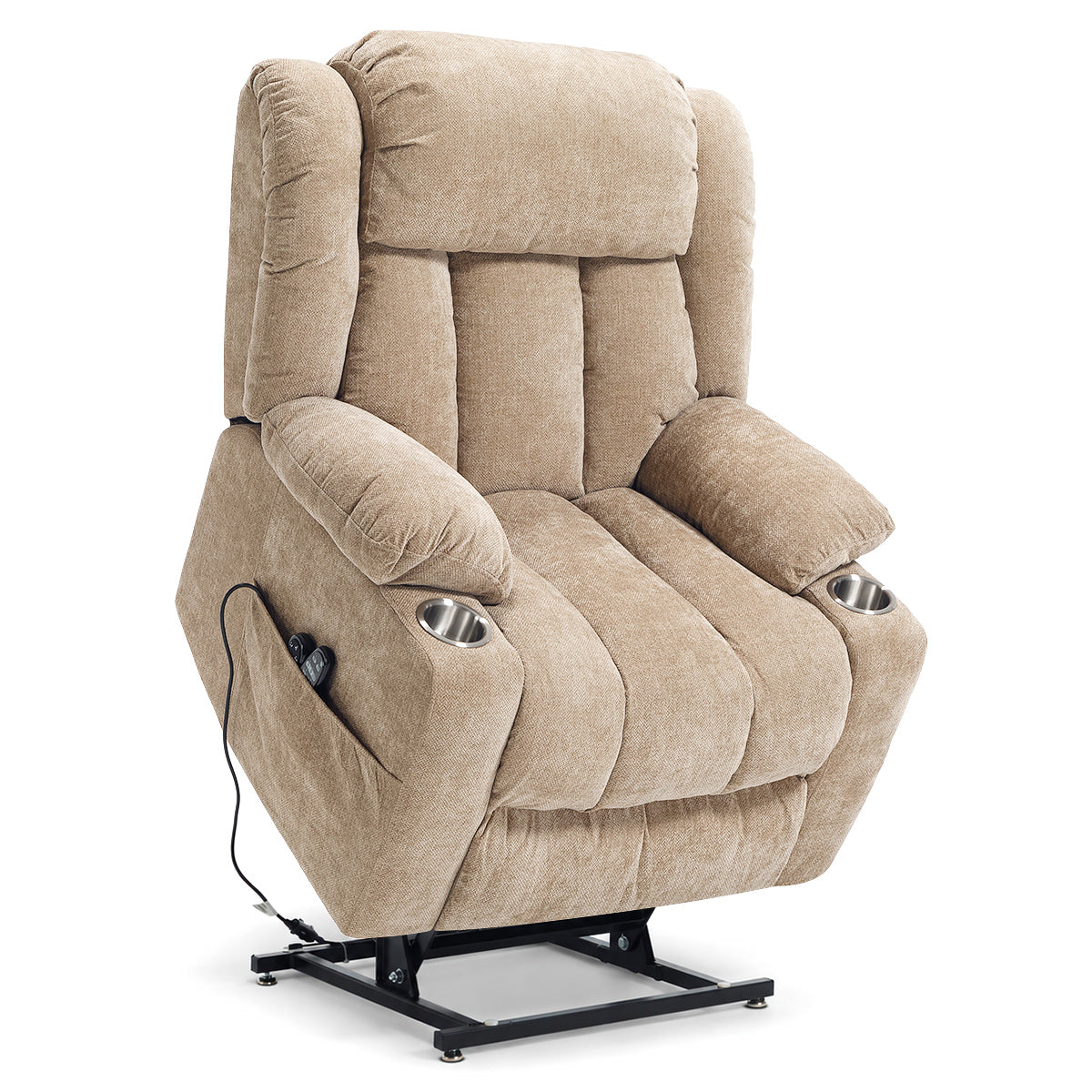 Kendall Tweed Fabric Dual Motor Riser Recliner Chair with Heat & Massage