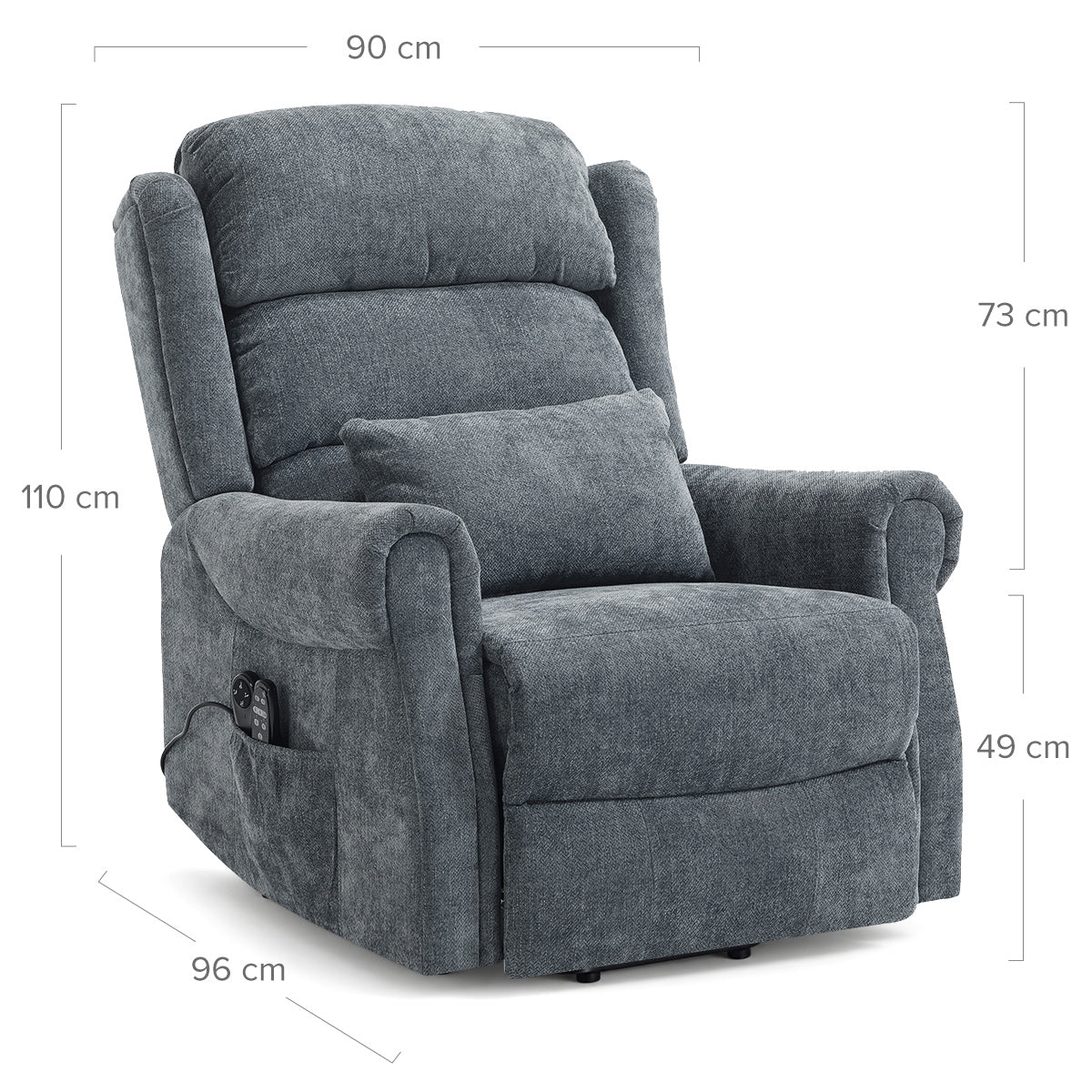 Marlow Brown Fabric Pocket Sprung Riser Recliner Chair with Heat & Massage