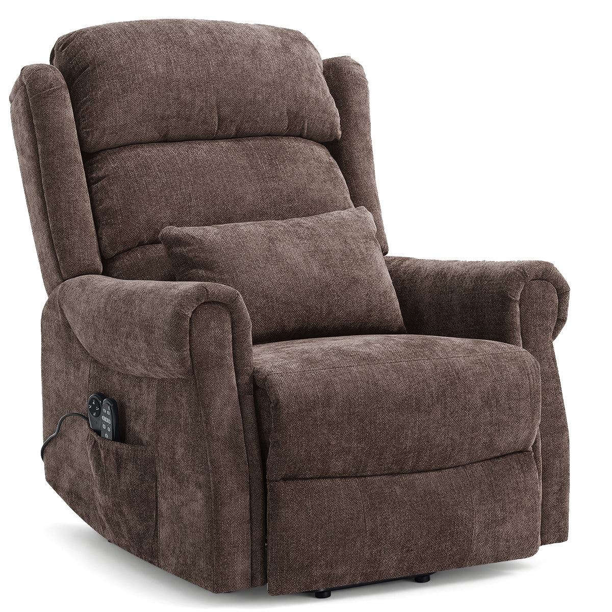 Marlow Charcoal Fabric Pocket Sprung Riser Recliner Chair with Heat & Massage