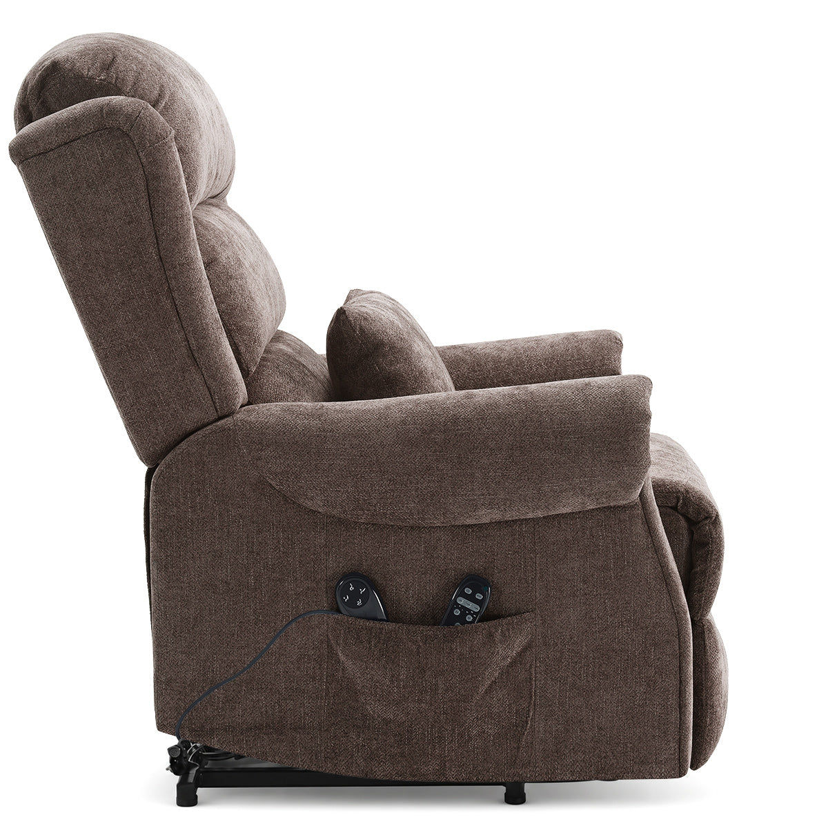 Marlow Charcoal Fabric Pocket Sprung Riser Recliner Chair with Heat & Massage