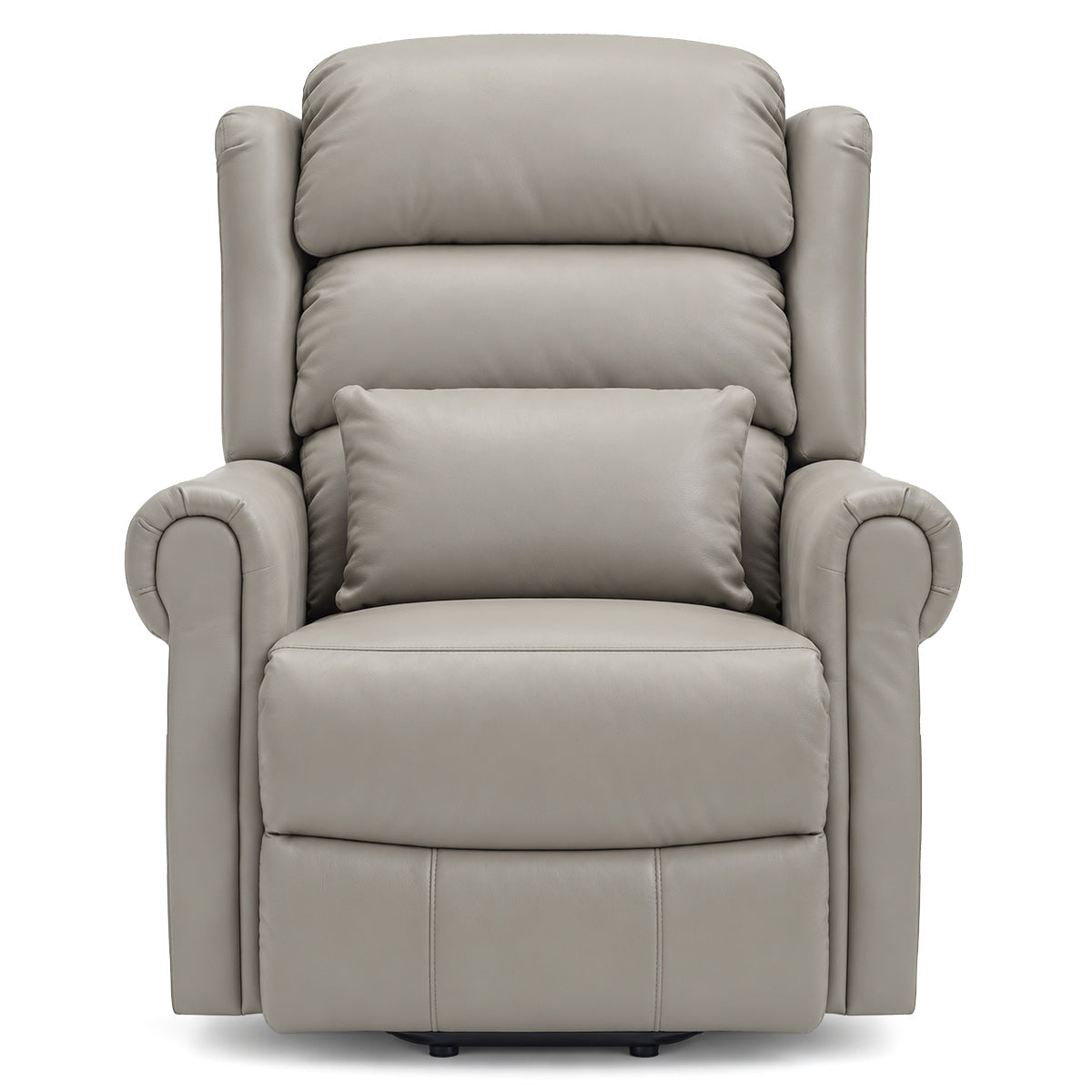 Marlow Grey Real Leather Faced Pocket Sprung Riser Recliner Chair with Heat & Massage