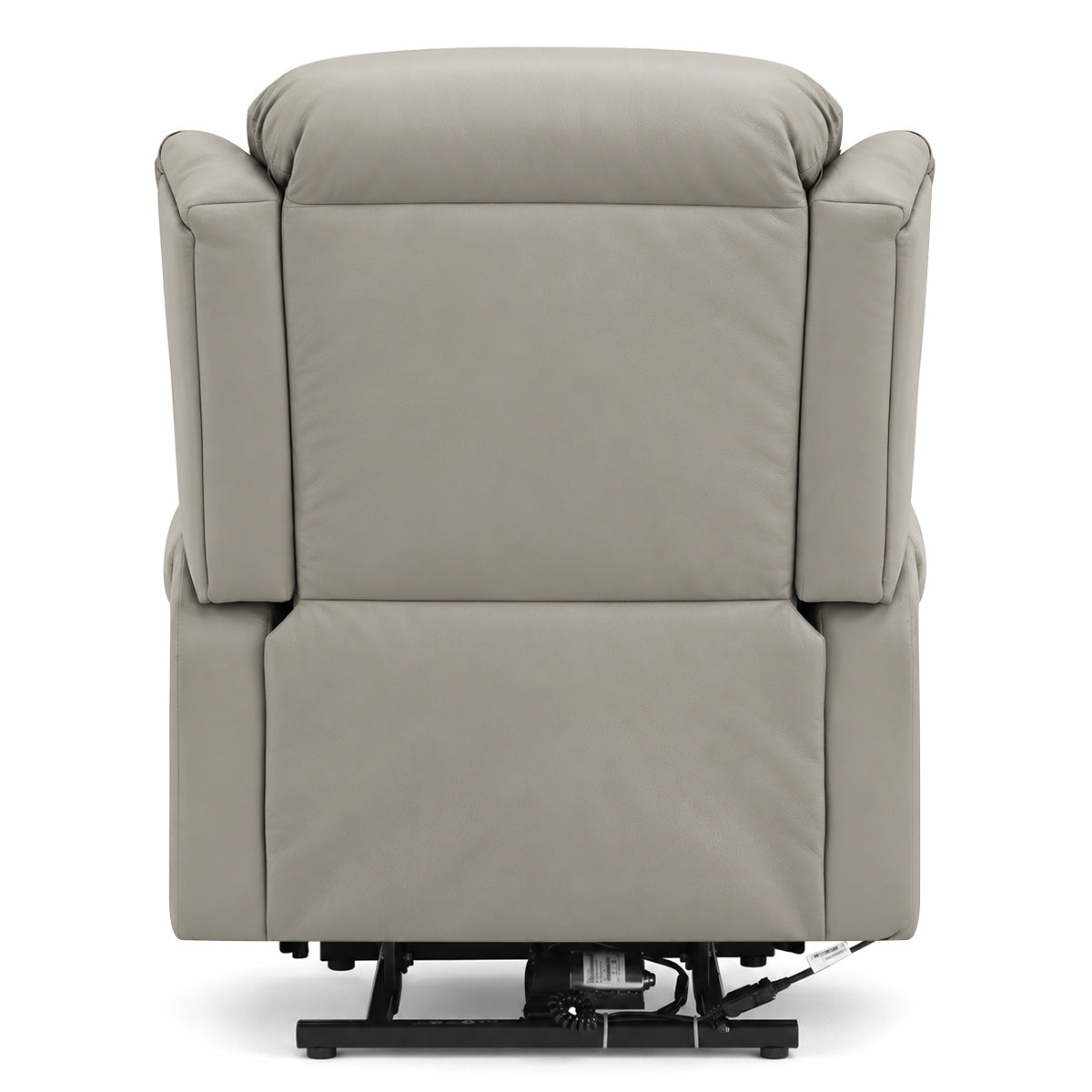 Marlow Grey Real Leather Faced Pocket Sprung Riser Recliner Chair with Heat & Massage