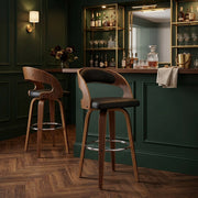 Alicia Walnut Bar Stool Black