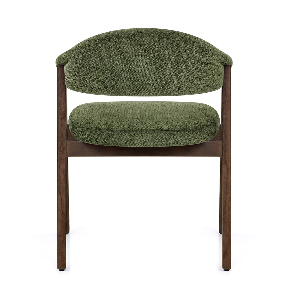 Amber Dark Oak Chair Green Fabric