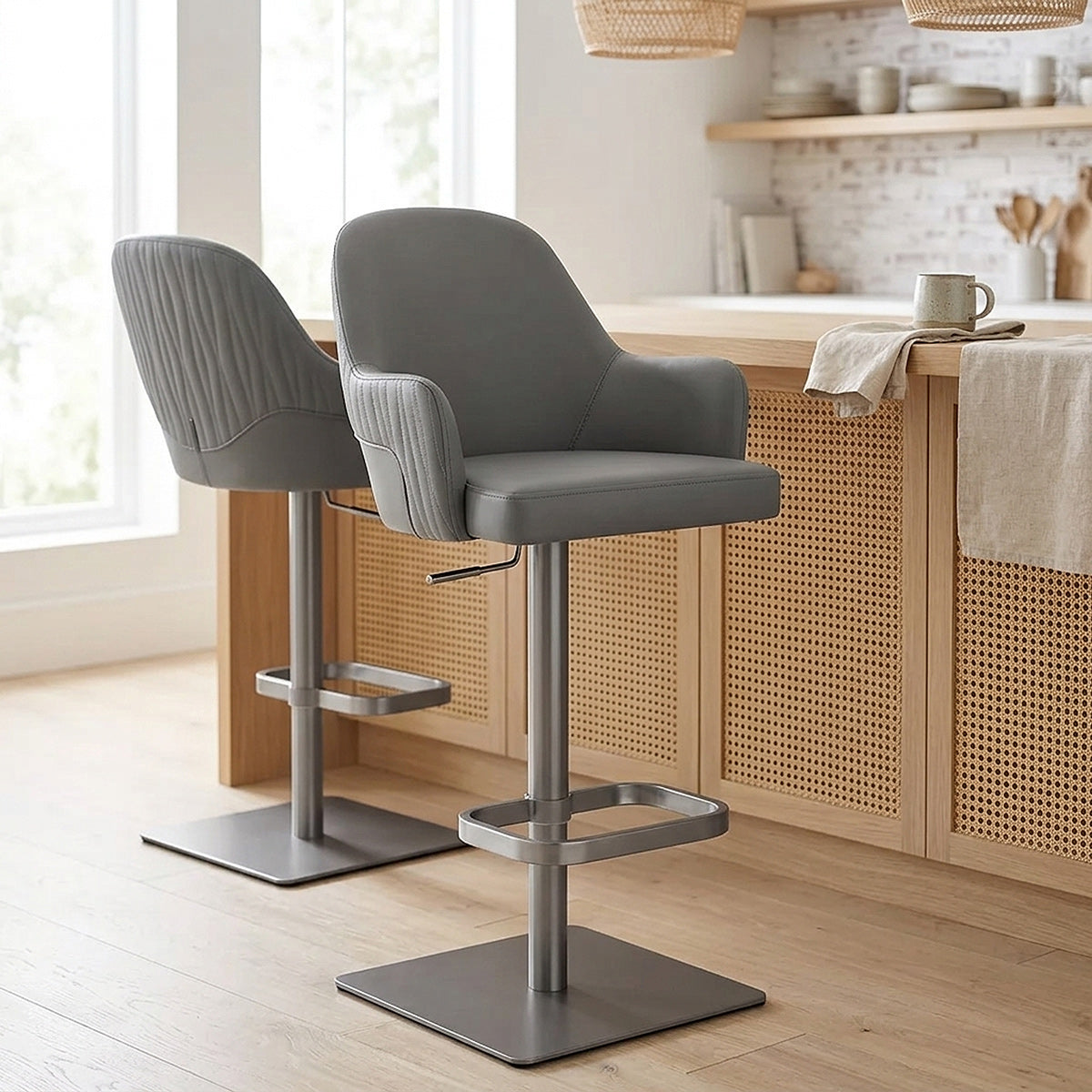 Antonia Graphite Stool Dark Grey