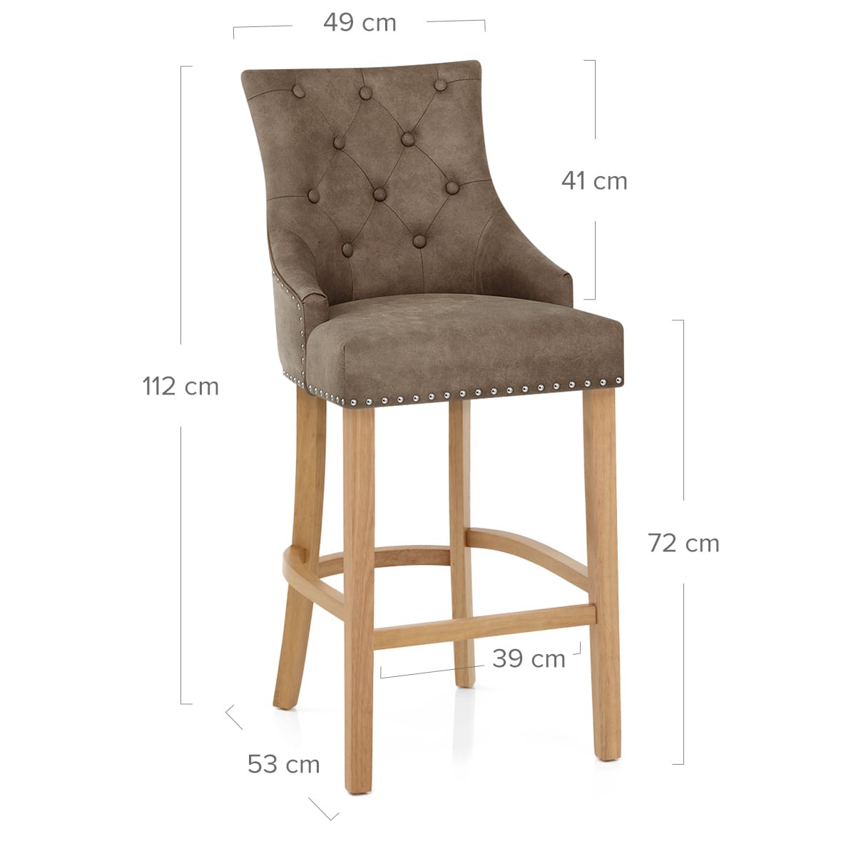 Ascot Oak Stool Antique Brown