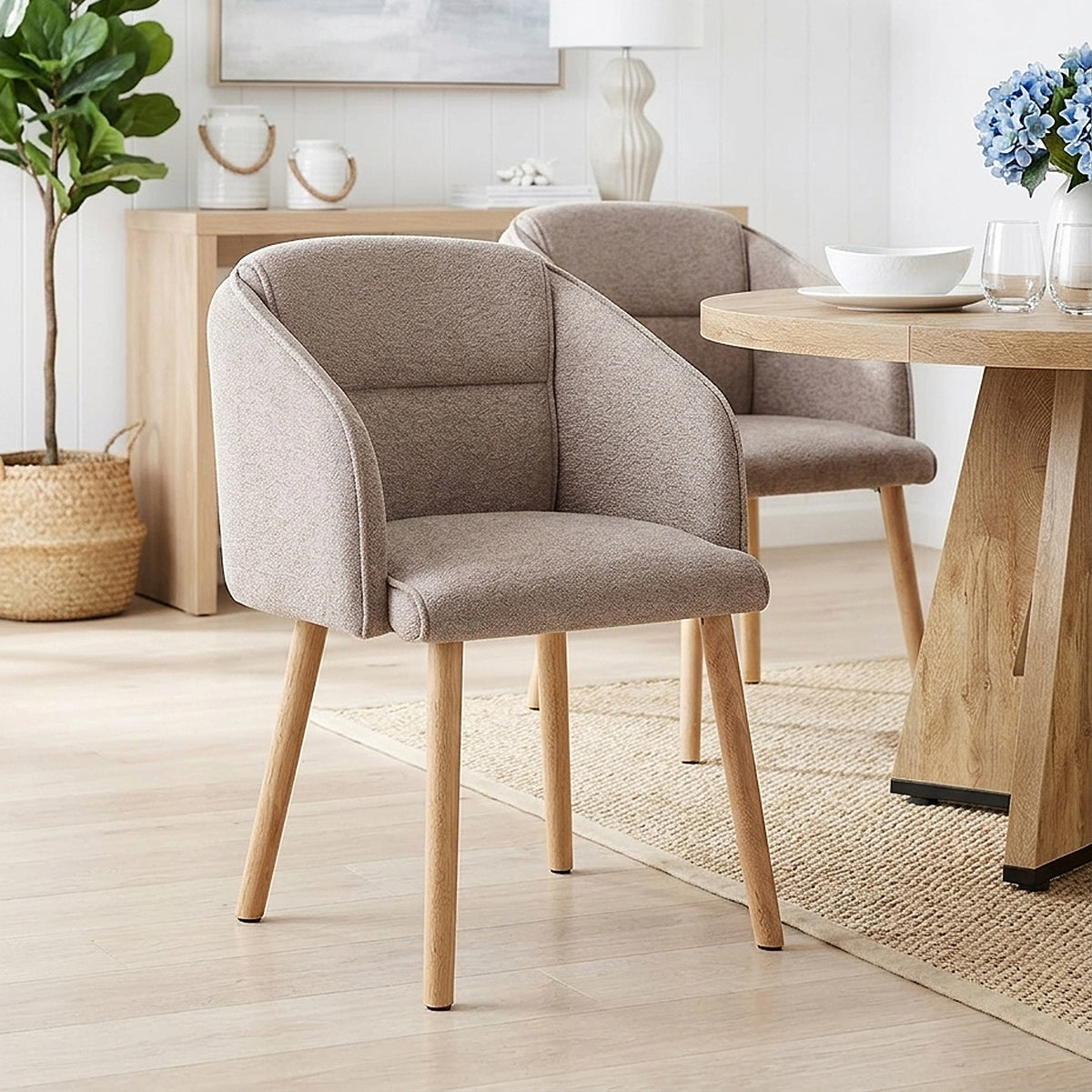 Asti Dining Chair Brown Fabric