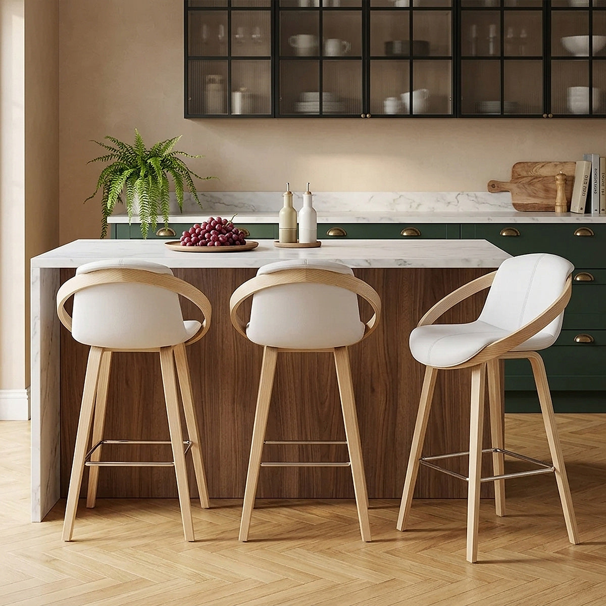 Atom Stool Oak & White