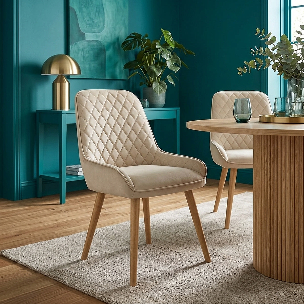 Azure Oak Dining Chair Beige