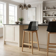 Bali Oak & Black Bar Stool