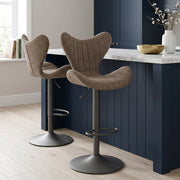 BB Swivel Stool Brown Fabric