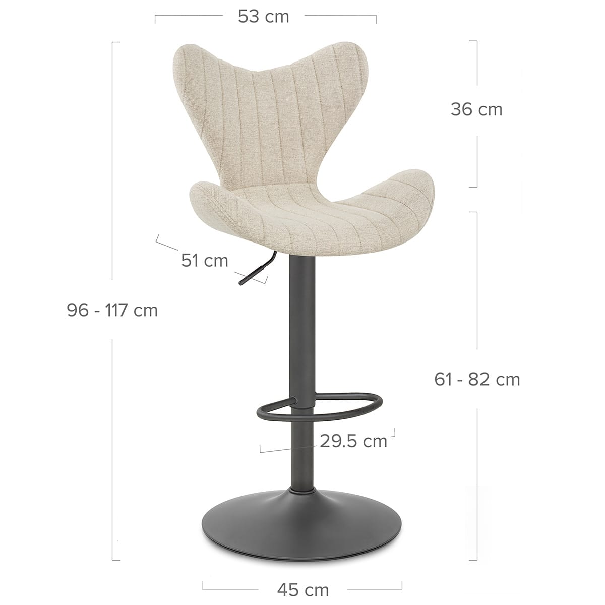 BB Swivel Stool Cream Fabric
