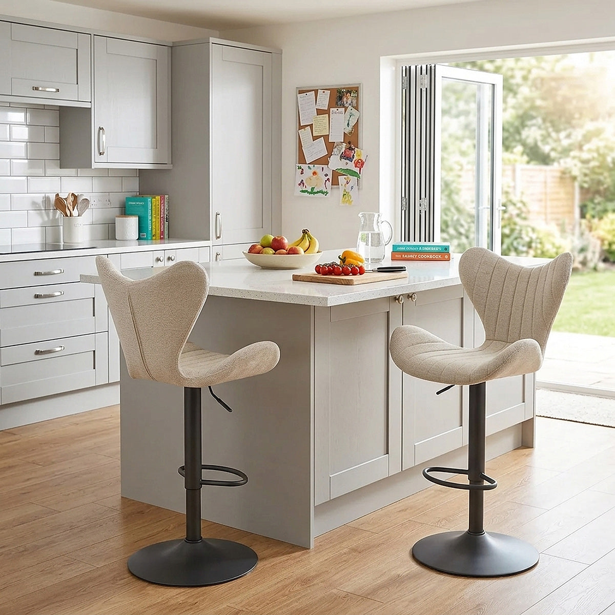 BB Swivel Stool Cream Fabric
