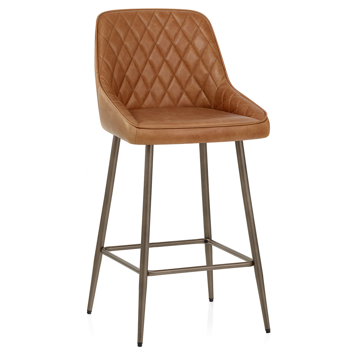 Brisbane Real Leather Stool Antique Brown