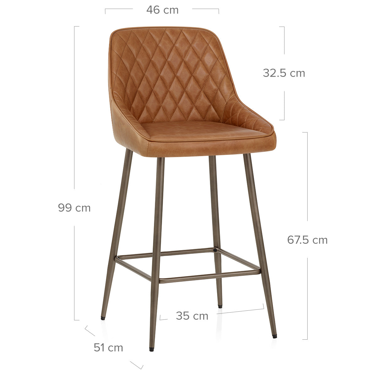 Brisbane Real Leather Stool Antique Brown