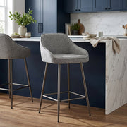 Cairns Bar Stool Grey Fabric