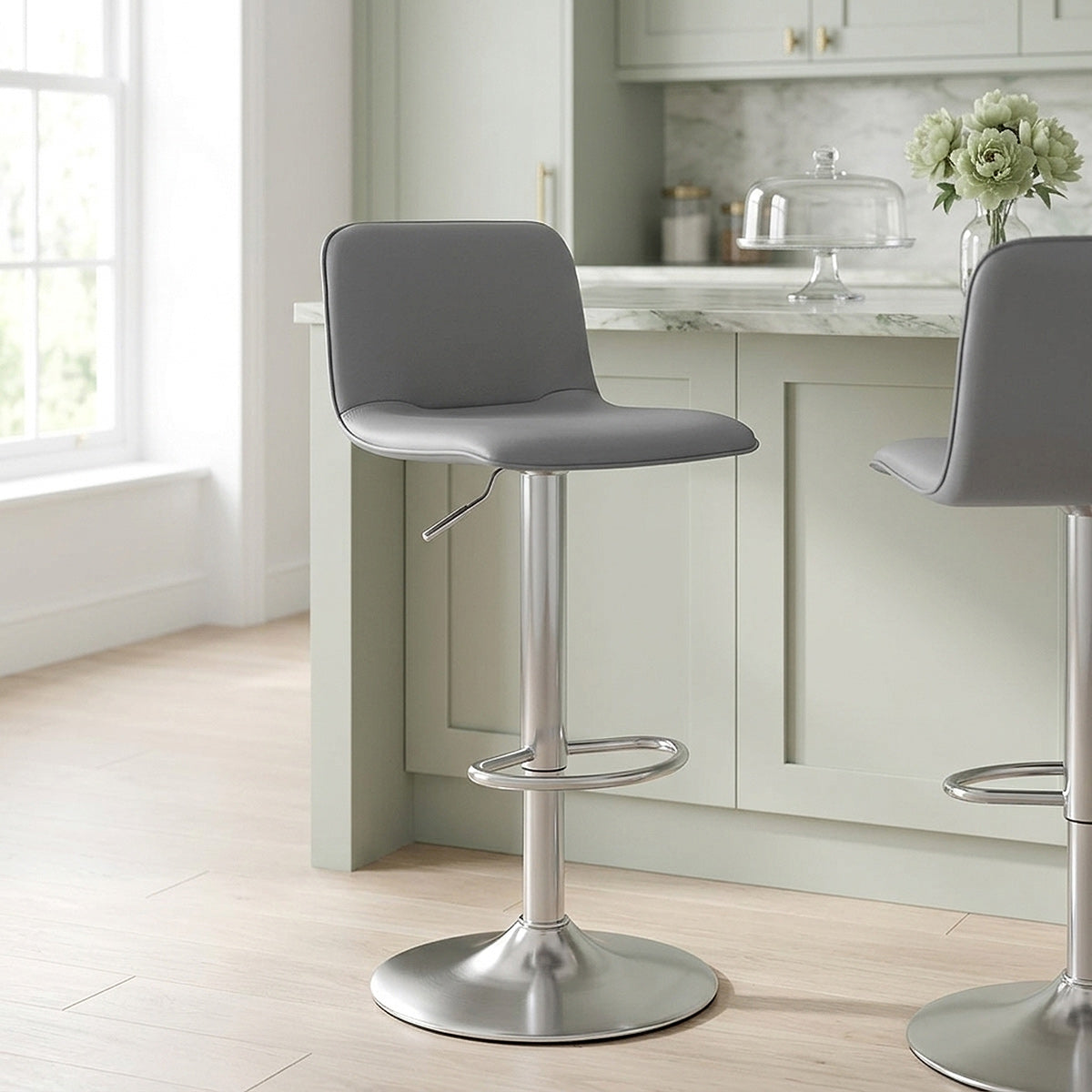 Cape Brushed Steel Stool Grey