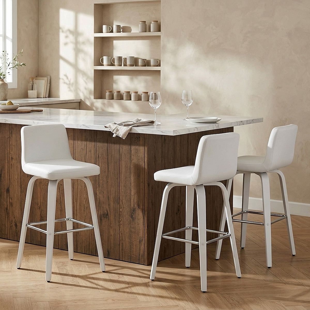 Charlotte Kitchen Stool White