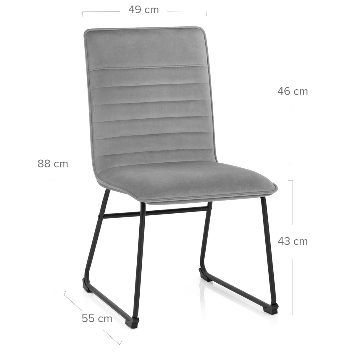 Chevelle Dining Chair Grey Velvet