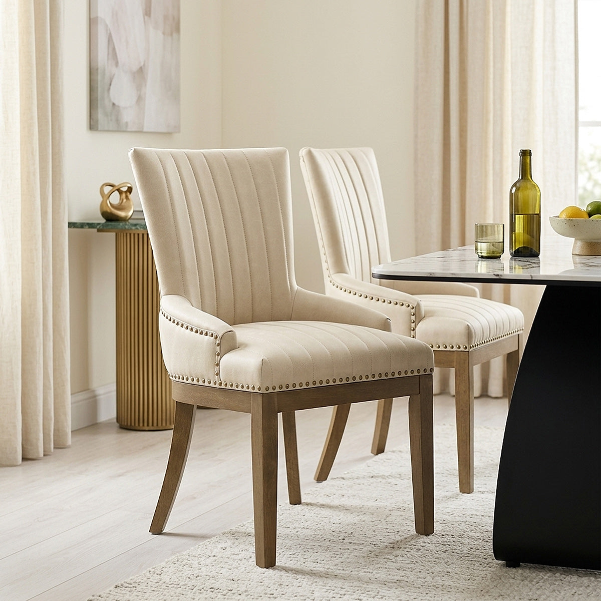 Chiltern Oak Dining Chair Beige