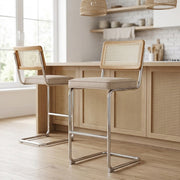Clara Bar Stool Beige Fabric