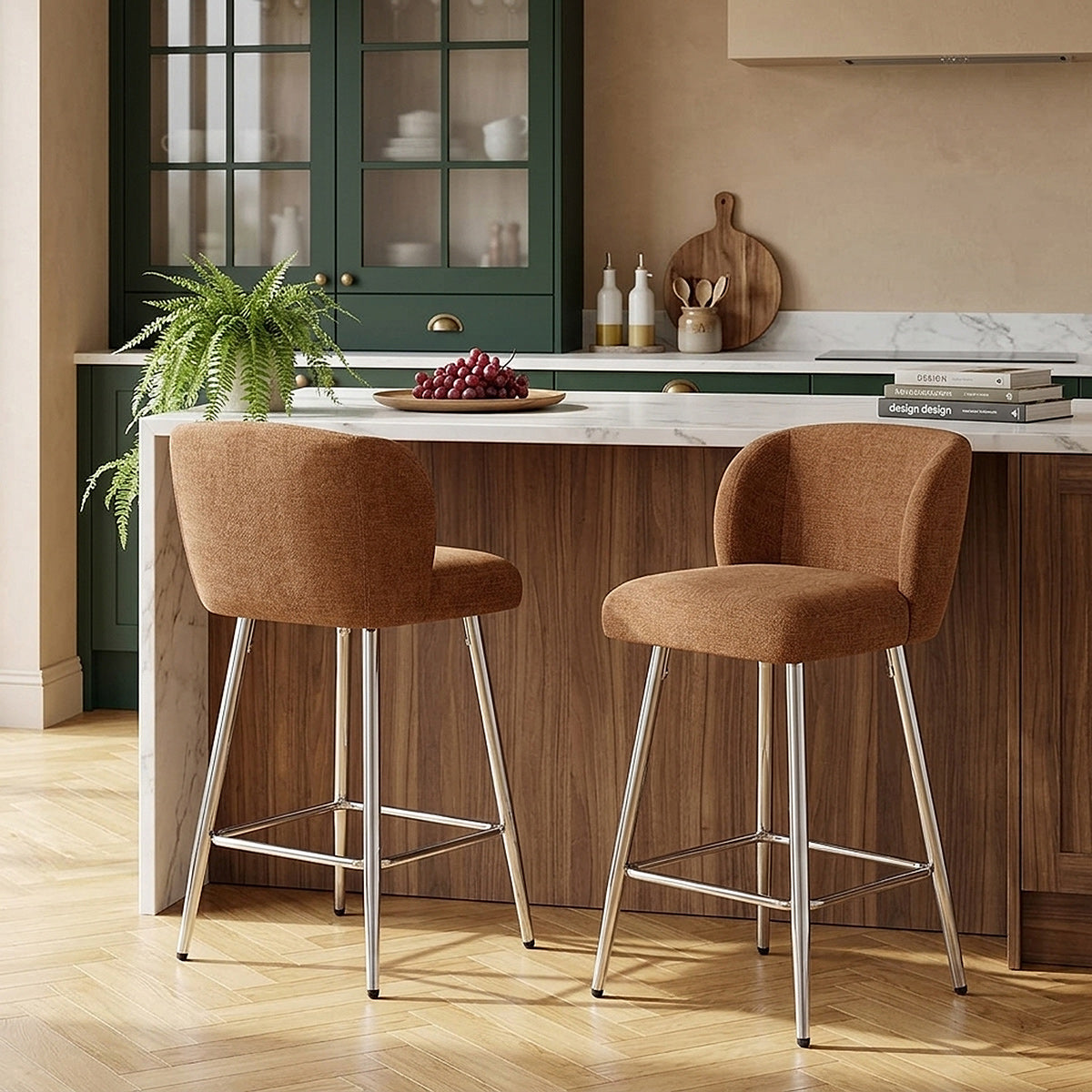 Coast Bar Stool Brown Fabric